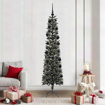 vidaXL - Kunstkerstboom - met - 300 - LED - Groen - 210 - cm - PVC - en - Plastic - en - Staal