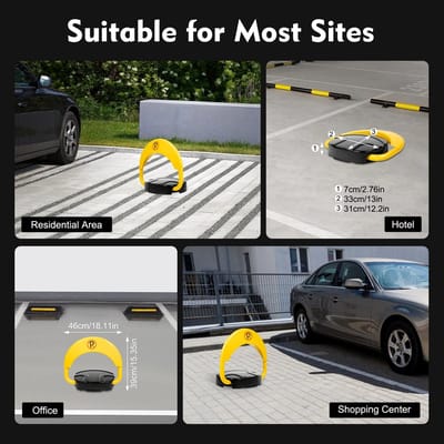 QJ Supply - Parkeerbeugel - Intelligent Parkeerslot - Afstandsbediening - Anti Botsing - Alarm Systeem - Waterdicht - Geel