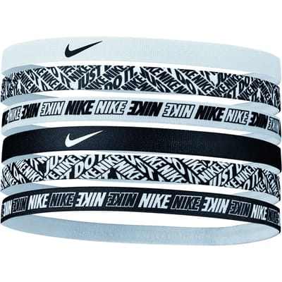 Nike Printed Elastic Hairbands 6-pack - White/Black