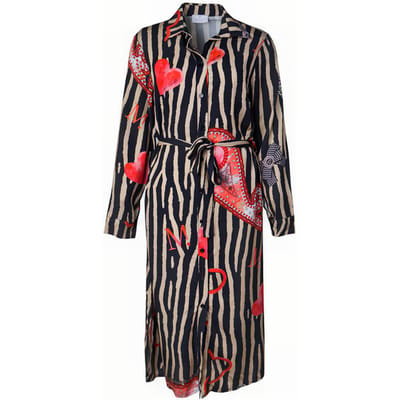 Mucho Gusto Dress San Marino Blue Red Maat: XS | Blousejurken Outlet | Dames | Blauw