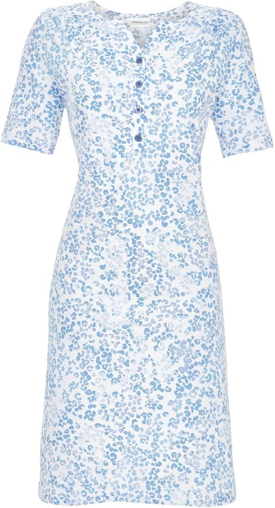 Ringella Katoenen nachthemd blauw panterprint Blauw vrouw 52