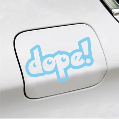 Bumpersticker - Dope! - 10 X 17 - Licht Blauw