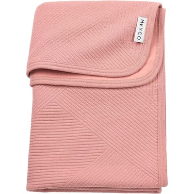 Meyco Baby Jacquard Wiegdeken - Flannel - Rose - 75x100cm - 1.0 TOG