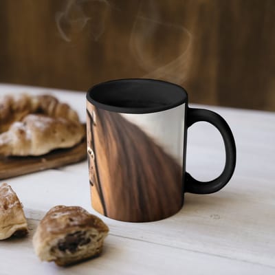 Magische Mok - Foto op Warmte Mokken - Koffiemok - Paard - Oog - Bruin - Magic Mok - Beker - 350 ML - Theemok