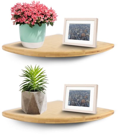 Cosensi - Wandhoekplank - Houten Floating Shelf - Minimalistisch - 25 x 25 cm - Decoratieve Hoekplanken - Voor Slaapkamer en Badkamer
