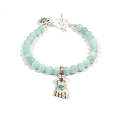 Heaven Eleven - Amazoniet met 925 zilver boeddha voetje