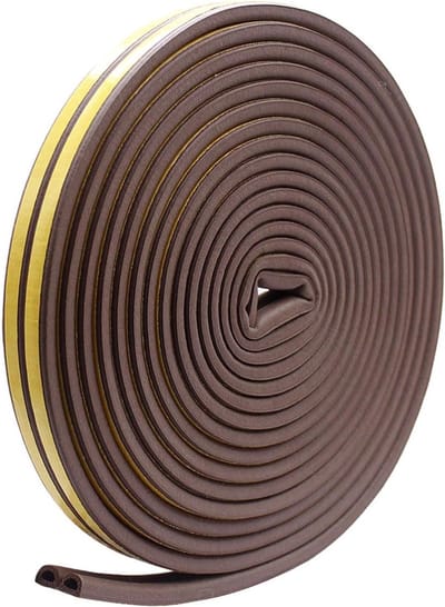 SnelShoppen - Sealing Tape voor Deuren en Vensters, 12 m, D-Profiel, Zelfklevende Waterdichte Sealing Strips, Rubber Afsluiting voor Raakjes tegen Kou