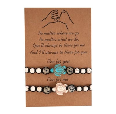 Akyol - natuurstenen Armband - armband - valentijn voor hem en haar - schildpad armband - blauw - vriendschapsarmband Valentijnsdag cadeau - Armband als cadeau - Valentijnsdag - koppel armband - voor hem en haar - vriendinnen armband -bff armband