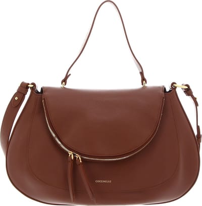 COCCINELLE Leren Schoudertas Handtas Coccinelle Sole Crossbody Bag Brule Terracotta