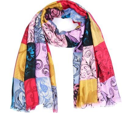 Bijoutheek Sjaal (Fashion) Flowers 90 x 180cm Fuchsia