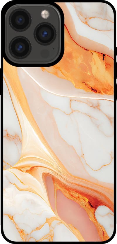 Smartphonica Telefoonhoesje voor iPhone 13 Pro Max met marmer opdruk - TPU backcover case marble design - Oranje geschikt voor iPhone 13 Pro Max