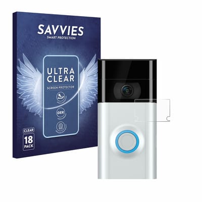 Savvies - Screenprotector voor Ring Doorbell 2 (Lens) - Folie Beschermfolie transparant 18 Stuks