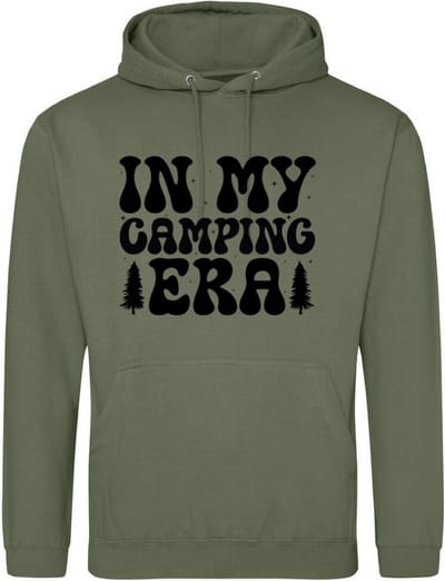 Camping hoodie - Hoodie Army-Legergroen - Home is where I park it - Dames en Heren - Maat L