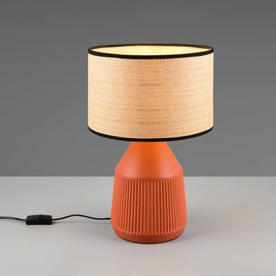 Reality Leuchten Tafellamp Formentera, terracotta/beige 43 cm Keramiek/papier