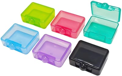 Dailygoods- Medicijnbox 6 Stuks - Draagbare Opbergdoos - Reismedicijndoos - Kunststof - Verzegeld - Lichtgewicht 4,6 x 4,5 x 1 cm