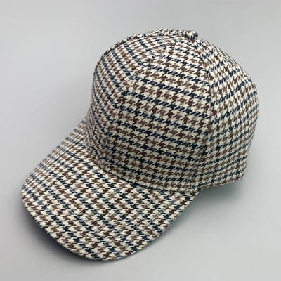 Mode Rétro Style Britannique Pied-de-poule Chapeaux de Baseball Hommes Femmes Coton Respirant Streetwear Classique Décontracté Sport Casquettes Unisexes 54-60cm gray