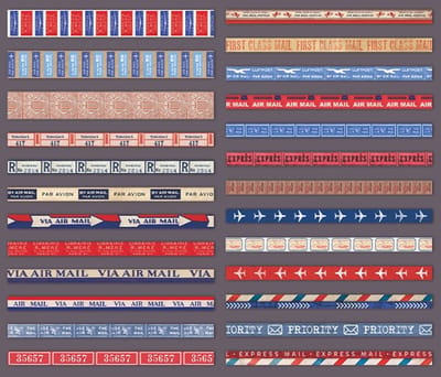 Meer Leuks - Stickerstrookjes - Air Mail - Stickers Airmail - 24 stuks