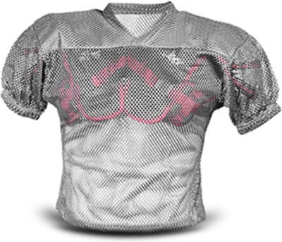 All Star FBJ2A Adult Porthole Mesh w/Double PM Yok S/M White Football Jersey voor Sport American Football