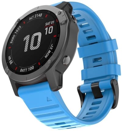 By Qubix - Geschikt voor Garmin bandje - 26mm Quickfit - Siliconen bandje - Blauw - Geschikt voor Garmin Fenix 8 / 8 Pro - 51mm