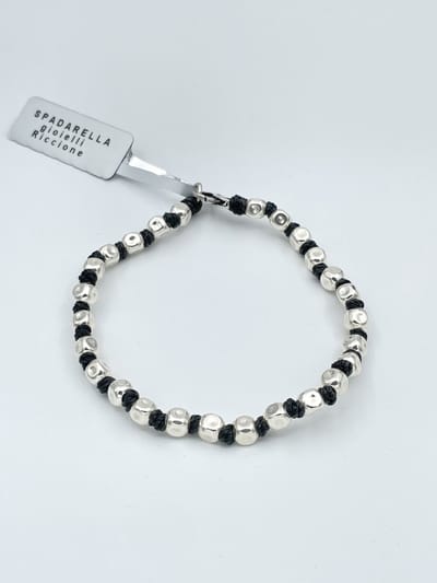 Spadarella Gioielli - SPBR03- Armband - 925 Zilver - 5mm - Dim gray black 1282 - 19 Cm