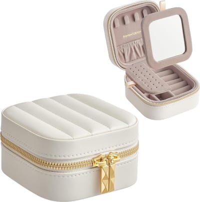 MIRA Home - Sieraaddoos - Leer - Wit - 10.5x10.5x6