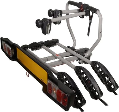 SnelShoppen - Fietsenrek voor 3 Fietsen op Trekhaak | Maximale Belasting 51kg | 13-polige Stekker | Ideaal voor Vakanties, Campings en Dagjes Uit