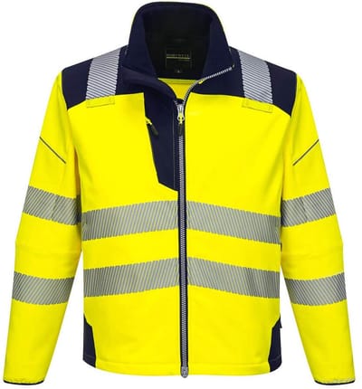 Portwest PW3 Hi-Vis Softshell Jack T402 - Geel/Marine - 4XL