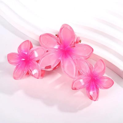 11CM 3 Plumeria Bloemen Effen Kleur Verloopkleur Haaienklem Haarklem Hoofddeksel Hoofdtooi Haaraccessoires Voor Vrouwen Meisjes
