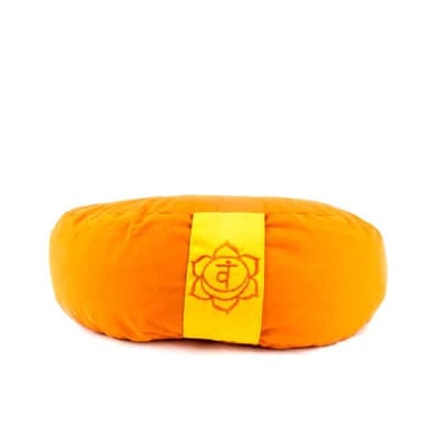 Meditatiekussen oranje 2chakra halve maan - 33x13 - Boekweit - Katoen - 1300 - Oranje - M