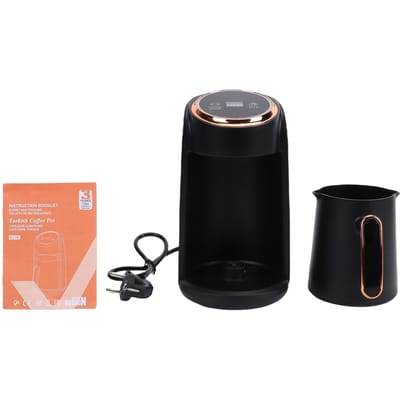 Cafetière Électrique Machine à Café Grecque 600W Puissance Vapeur 3 5 Tasses Design Compact Réservoir 0.5L Mousseur à Lait pour Latte L brown