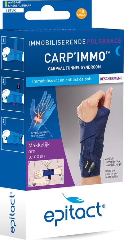 Epitact Carp Immo Immobilisatiebrace Rechts Maat S – Polsbrace – Carpaaltunnels Ondersteuning