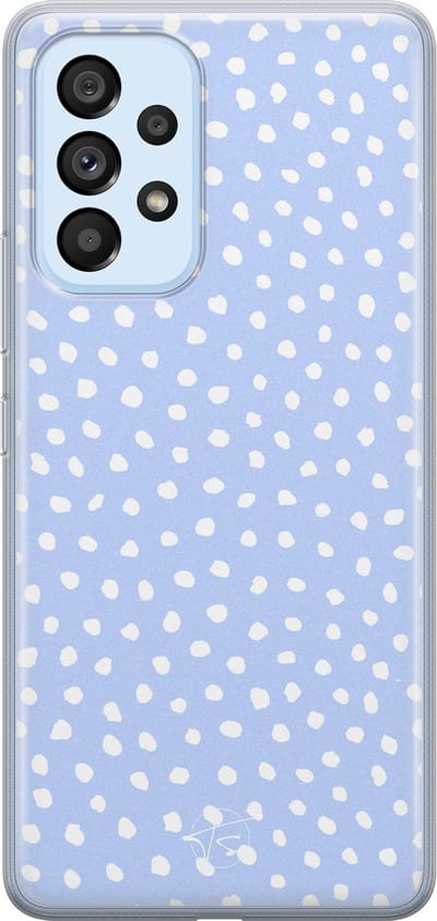 Hoesje geschikt voor Samsung Galaxy A33 - Paars lila stippen - Soft Case - TPU - Gestipt - Paars - Mooie Telefoonhoesjes