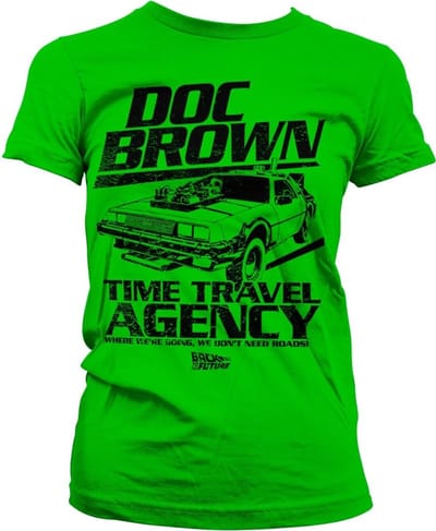Back to the Future Doc Brown Time Travel Agency Girly Tee dames-T-shirt groen