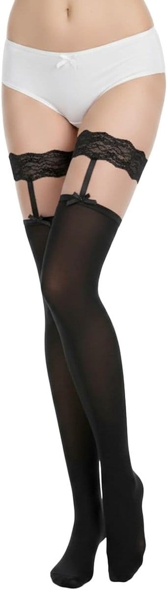 1 Paar Dames Suspender Kousen, Sexy Nylon Kousen met Strikjes voor Valentijnsdag en Cosplay Feestjes, Perfecte Accessoire voor Verleidelijke Outfits