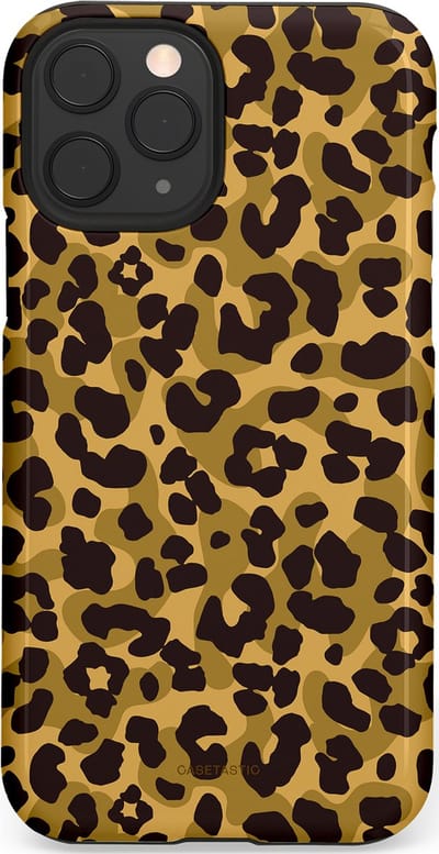 Casetastic hoesje geschikt voor Apple iPhone 11 Pro - Dubbellaagse bescherming - Jungle Panter - Fashion Case - Zwart Crème Beige