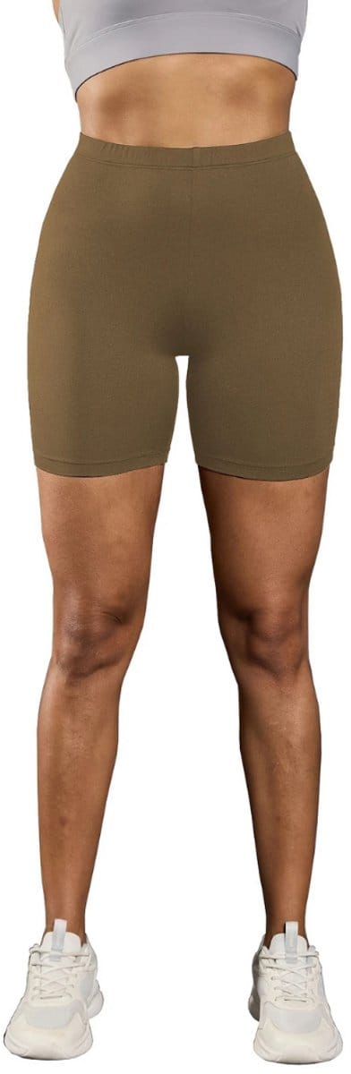 Livano Biker Short Dames - Korte Legging - Lange Onderbroek - Bikershort - Met Pijpjes - Koffie - Maat XS