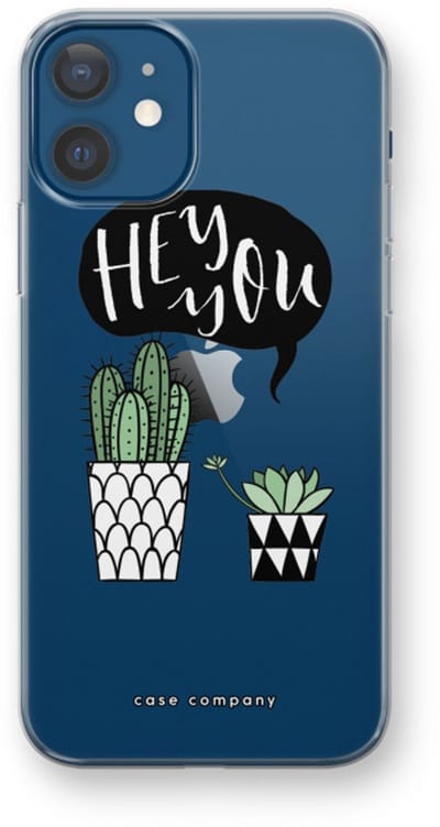 Case Company® - Hoesje geschikt voor iPhone 12 hoesje - Hey you cactus - Soft Cover Telefoonhoesje - Bescherming aan alle Kanten en Schermrand