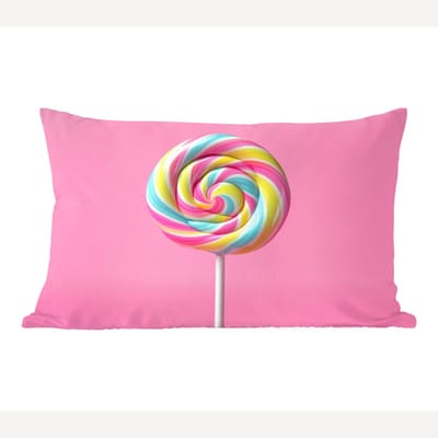 Sierkussens - Kussentjes Woonkamer - 60x40 cm - Lolly - Roze - Snoep - Zoet