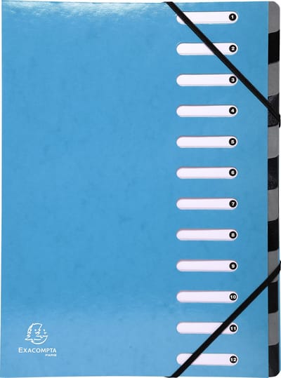 Exacompta 6x IDERAMA® Harmonika Sorteermap - 12 indelingen - Lichtblauw - 53927E