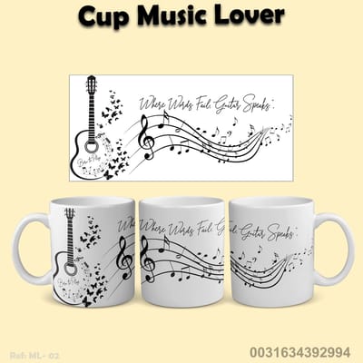 Muziek Mok met Muzieknoten Design – Koffiemok 330ml – Origineel Cadeau voor Muziekliefhebber. cadeau muzikant. cadeau muziek docent. cadeau gitarist