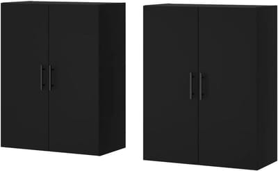 Wandkasten Set - Hangende Kasten - Opbergen Woonkamer - Hoogwaardig Houtmateriaal - 695 x 34 x 90 cm - Zwart