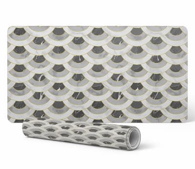 Beschermende vinyl werkmat met marmerpatroon 120x60 cm