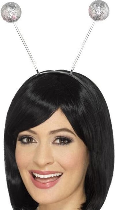 Diadeem met disco glitter spiegel bollen/ballen - Verkleedkleding - Seventies - Dames