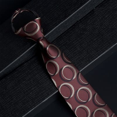 Stropdas Heren - Ritssluiting - Knoopvrij - Easy Tie - Bruin