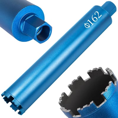 Ø 162mm Diamond Drill,1¼ inch UNC,Useful Length 400mm Diamond Drill Bit for Wet Drilling, Core Drill for Concrete - ShopVlot
