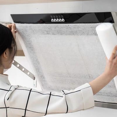 Wegwerpbaar olie-absorberend papier Keukenafzuigkap Trekt oliepapier aan Filterschermfolie Koken Bakgereedschap wit