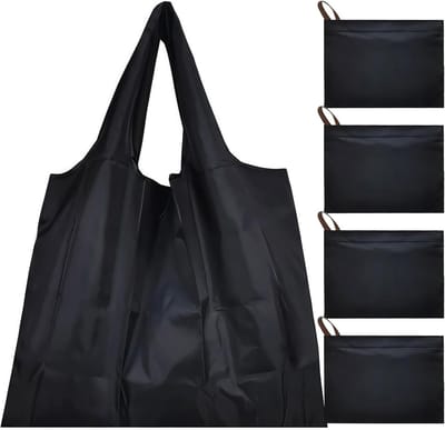 4 Stuks Vouwbare Winkeltassen, Grote Herbruikbare Tassen met Handvatten, Waterdichte Nylon Tassen voor Supermarkt, Strand, Picknick en Voedselbezorging (50x48cm)