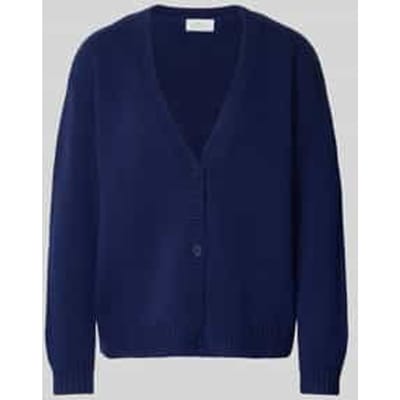 Regular fit cardigan van zuivere wol in gebreide look