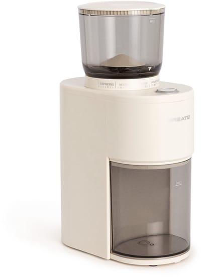 CREATE - Koffiemolen met reservoir en 38 maalstanden - Gebroken wit - COFFEE GRINDER STUDIO PRO
