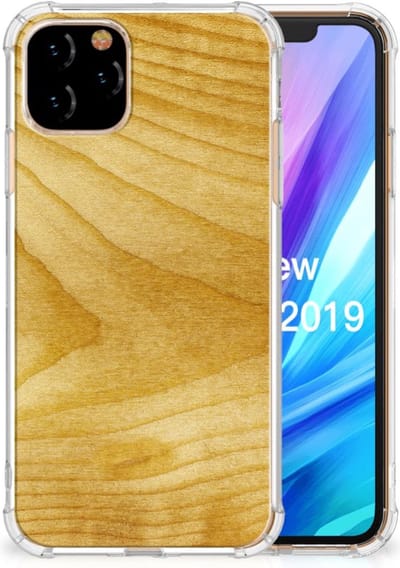Apple iPhone 11 Pro Stevig Telefoonhoesje Licht Hout